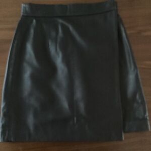 Brown leather mini skirt